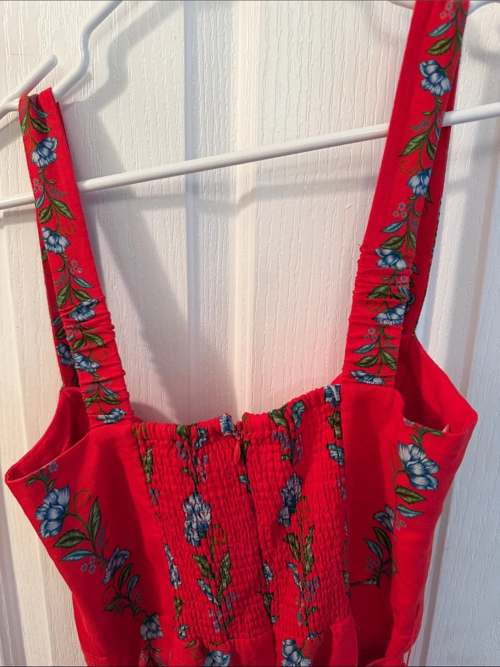 FARM Rio Red Floral Sweetheart Mini Dress